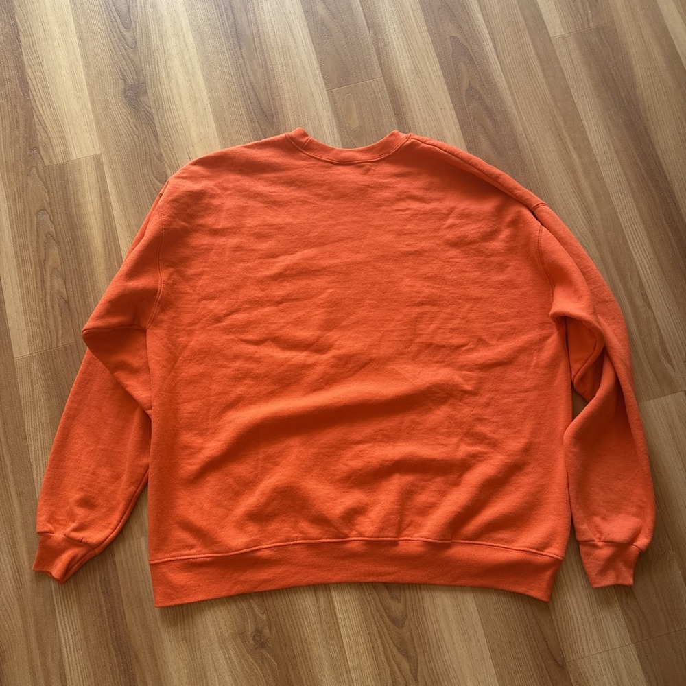 DETROIT TIGERS Crewneck Sweatshirt Orange Old English D XL - Picture 5 of 5